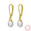 wholesale S925 Sterling Silver D-Shaped Clasp Pearl Earrings, French Retro Natural Freshwater Pearl Earrings-0-0