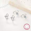 wholesale 925 Sterling Silver Evil Eye Ear Studs with Zircon Ear Clips, Luxury High-EndWholesale Jewelry-0-2