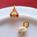 wholesale Gold-plated 925 Ancient Silver Enameled Four Meatballs Pendant, Golden Toad, Pi Xiu, Koi, Magpie Drop Pendant DIY-0-8