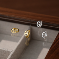 wholesale S925 Sterling Silver Maker Minimalist Style Luxury French Pig Nose Day-shaped Ear Clasp for Women, Versatile and High-end-Pig Nose Earrings Gold &gt; 925 Silver