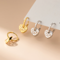 wholesale S925 Sterling Silver Fresh and Sweet Ins-Style Niche Designed Engraved Hollow Heart Ear Clips M06618-0-0