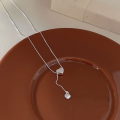 wholesale S925 Sterling Silver Tassel Heart Necklace for Women, Korean Sweet and Light Luxury Small and Chic Fashion Pendant Collarbone Chain-0-1