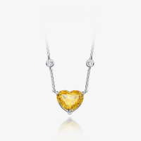 wholesale 925 Silver Shipei Jewelry European and American Minimalist 10ct High Carbon Diamond Pendant Heart Necklace 10*12 Pearl Chain Women 40+5-Pink【P-0855】 Chain length 40+5cm