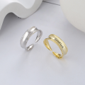 wholesale S925 Sterling Silver Ins Minimalist Good Luck Unisex Open Adjustable Ring-0-0