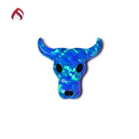 wholesale Synthetic Opal OPAL "Ox Head" Synthetic Opal Gemstone Earring Pendant Setting Accent Stones-17B Reddish White&gt;11.3*11.8mm