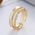 wholesale S925 Sterling Silver Korean-style Creative Chain Link Double-layer Adjustable Ring Trendy and Versatile-0-1