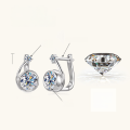 wholesale S925 Sterling Silver Korean-style Instagram Snail Note Moissanite Earrings with Unique Design, D Color Ear Jewelry Wholesale-0-6