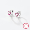 wholesale 925 Sterling Silver European and American Earrings, Sweet Style Heart Earrings for Women, Small and Cute Minimalist Heart-shaped Set Accessories-0-11