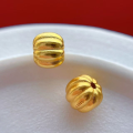 wholesale Gold-plated S925 ancient silver engraved auspicious beast spacer beads, straight-cut spacers, pumpkin beads, Buddha hand gaskets for DIY beading-0-5