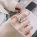 wholesale S925 silver fashionable minimalist Korean and Japanese imitation pearl ins-style cross-border trendy creative design open ring-0-3