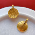 wholesale Gold-plated 925 Ancient Silver Dharma Wheel Lotus Six-Syllable Mantra and Palden Lhamo Pendant for Blessings, Peace, and Joy DIY-0-6