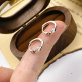 wholesale Sterling Silver Maker S925 Minimalist Plain Mobius Ear Clasp Women Ins Style Personalized Elegant High-end Versatile Earrings-0-2