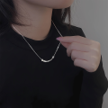 wholesale 999 Sterling Silver Smile Ice Necklace for Women, Minimalist Ins Style, Niche High-End Sense Smile Pure Silver Collarbone Chain-0-3