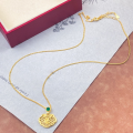 wholesale S925 Sterling Silver Maker's Auspicious Clouds and Fortune Character Ruyi Lock Necklace, Jade Oval Minimalist Retro Niche Design Collarbone Jewelry-0-6