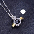 wholesale S925 Sterling Silver Angel's Guardian with Moving Wings Clavicle Necklace for Female Students, Best Friend Edition, Light Luxury and Personalized-0-1