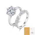 wholesale S925 Silver Cross-Border New Foreign Trade Stackable High-End Women's Ring That Does Not Fade, Moissanite Ring Popular in Europe and America-0-6