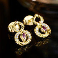 wholesale S925 Sterling Silver Fashionable Light Luxury High-end Sensation Stud Earrings Live Streaming Hit Summer Elegant Women's Snake-shaped Hoop Earrings-Heart Earrings 925 Silver