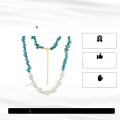 wholesale Metal material, YUNQIAN Jewelry Summer New Resort Style Vintage Baroque Pearl Versatile Necklace for Women-0-1