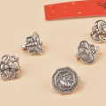 wholesale S925 Sterling Silver Retro Antique Cheongsam Yajin Button Head Bat Button Exquisite Style Braided Rope Connector DIY Accessory-0-1