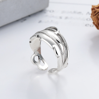 wholesale S925 Sterling Silver Retro Korean Style Minimalist Design Irregular Open Ring Trendy Index Finger Ring-1237JM/approx. 5.8g Adjustable opening