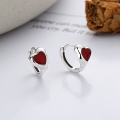 wholesale S925 Sterling Silver Red Resin Heart Stud Earrings, Minimalist, Delicate, and Versatile Ins Style-0-1