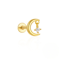 wholesale S925 Sterling Silver Tassel Flexible Marquise Zircon Ear Piercing-Single gold #2