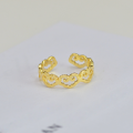wholesale S925 Sterling Silver Gold-Plated New Chinese Style Adjustable Ruyi Ring for Women, National Trendy-0-2