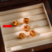 wholesale S925 Sterling Silver Thick Gold Plated Inlaid with Southern Red Agate DIY Handmade Accessories Bracelet Necklace Ornaments-Simian Nanhong