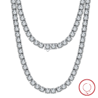 wholesale S925 Sterling Silver Tennis Chain with 4mm Zirconia, Fashion Minimalist Cross-Border Direct from Manufacturer-4.0mm, length: 40cm, weight: 23.98g 925 silver