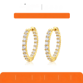 wholesale S925 Sterling Silver Moissanite Full Hoop Earrings Women Ins Popular Style Elegant Earrings Hot Sale Ready to Ship Wholesale-0-0