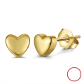 wholesale S925 Sterling Silver Earrings, 14K Gold Minimalist Earrings, Polished Heart Studs, Cross-Border Fashion Jewelry-0-0