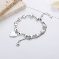 wholesale S925 Sterling Silver Splice Chain Three-Dimensional Small Heart Smile Letter Creative Bracelet Fashion Elegant Hand Jewelry-0-1
