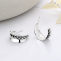 wholesale S925 Sterling Silver European and American Vintage Style Braided 3D Wide Hoop Earrings-0-2
