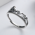 wholesale S925 Sterling Silver Creative Ins Korean Style Loveme English Word Versatile Adjustable Ring for Girlfriend-0-0