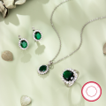 wholesale S925 silver jewelry set, retro high-end earrings, luxury emerald necklace for women, popular cross-border wholesale accessories-0-3