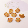 wholesale S925 Gold-Plated Silver Natural Opal Four-Leaf Clover Flower Accessory DIY Semi-Finished Bracelet Necklace Strand Charms-0-2