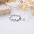 wholesale S925 Sterling Silver Trendy Style Crushed Silver Pieces Connected "Fu" Character Pendant Ring Versatile Elastic Design Jewelry-0-2