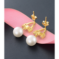 wholesale S925 Sterling Silver Pearl Bow Stud Earrings, Luxury Fashion Elegant Short Drop Earrings, New Trendy Wholesale Earrings-0-2