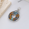 wholesale 990 Silver Exquisite Craftsmanship "Qianlong" Drip Glaze Totem Dragon and Phoenix Auspicious Pendant Retro Ethnic Style DIY Free Matching-0-2