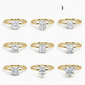 wholesale 9K/10K/14K/18K gold minimalist elegant solitaire moissanite 1 carat engagement ring cross-border bestseller plain band ring-0-5