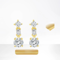 wholesale 18K Gold, Platinum, and Yellow Gold Exquisite and Delicate Fancy Shape Lab-Grown Diamond Earrings with Natural Diamond Accents, High-End Jewelry-0-0