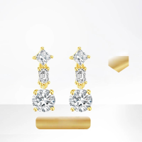 wholesale 18K Gold, Platinum, and Yellow Gold Exquisite and Delicate Fancy Shape Lab-Grown Diamond Earrings with Natural Diamond Accents, High-End Jewelry-18k gold cultured diamond earrings