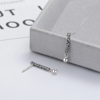 wholesale S925 Sterling Silver Retro Distressed Creative Black Myth: Wukong Golden Cudgel Stud Earrings, New Internet-Famous Unisex Earrings-500R/approx. 1g/pair 925 silver