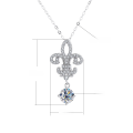 wholesale S925 Sterling Silver Moissanite Necklace with Fashionable Bow Pendant, Cross-border Best-seller in Europe and America, D Color with GRA Certificate-0-5