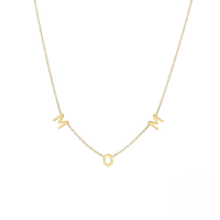 wholesale S925 Sterling Silver Mom Pendant Necklace With Small Letters, Ins Style Mother's Day Gift-Gold 925 silver