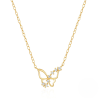 wholesale S925 Sterling Silver High-end Butterfly Necklace For Women, Ins Niche Design, Minimalist European And American Style, Personalized Internet Celebrity Collarbone Chain-Gold 925 silver