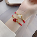 wholesale S925 Sterling Silver Chaozheng Zodiac Birth Year Hetian Jade Auspicious Cute Dragon Red String Bracelet New Chinese Style National Trend-0-3