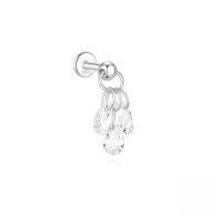 wholesale S925 Sterling Silver Ultra-sparkle Waterdrop Crystal Cartilage Flat Head Spiral Ear Piercing, A Versatile And Fast-selling Accessory On Aliexpress-Single platinum#white diamond