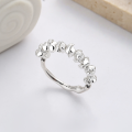 wholesale S925 Sterling Silver with Irregular Silver Fragments Inlay Ring, INS Style Light Luxury Internet-Famous Wind Women's Index Finger Ring-0-1
