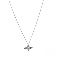 wholesale S925 Sterling Silver Fun Insect Bee Pendant Necklace, Versatile Collarbone Chain, Korean Style, Ins Trendy, Niche, High-end Women's Accessory-Platinum